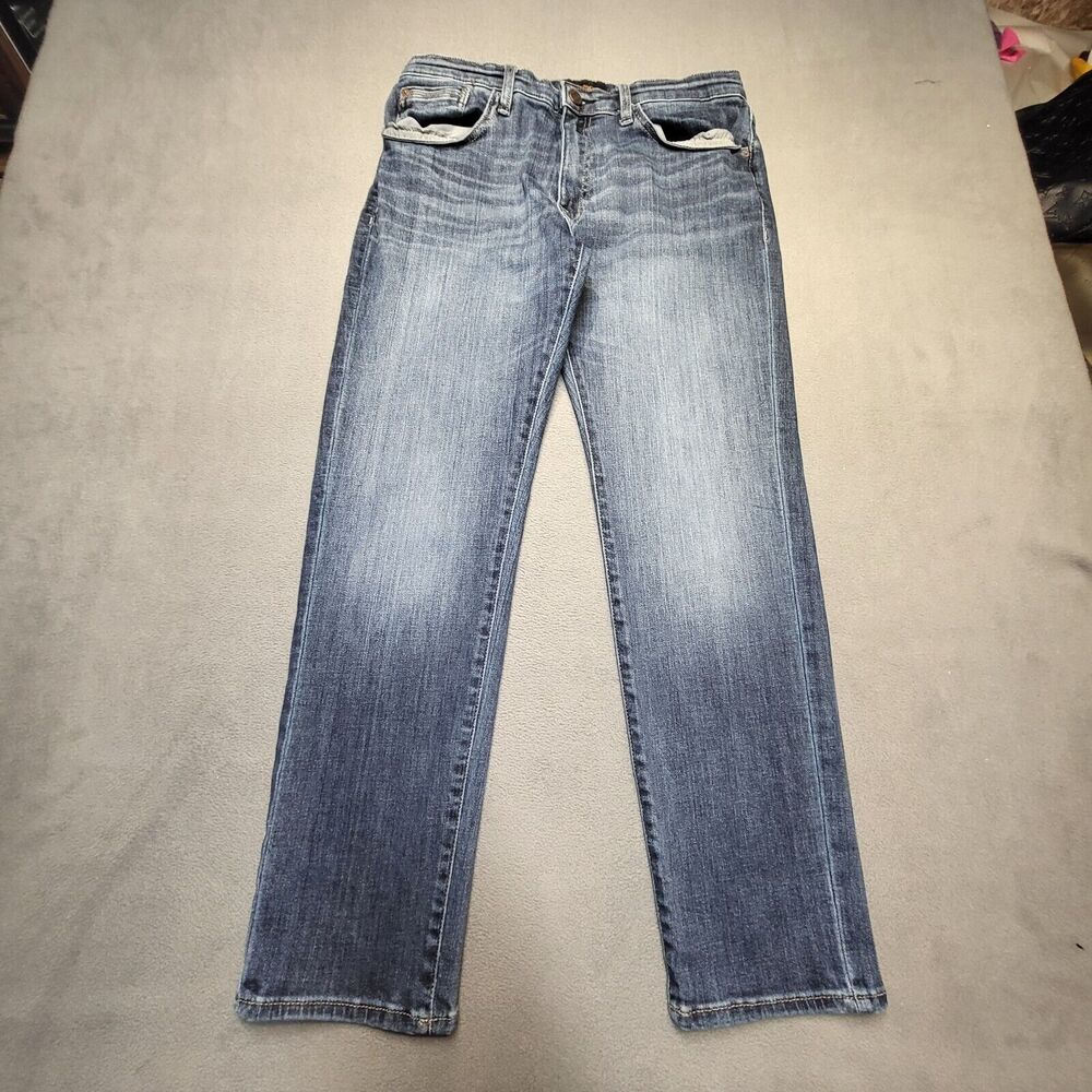 OutPost Makers Jeans Mens 32x29 Blue Original Taper Distressed Denim Stretch